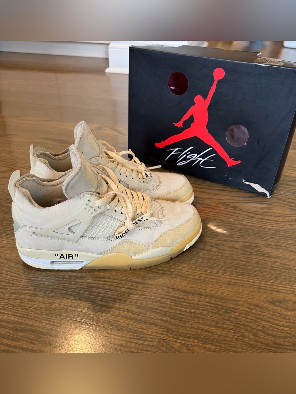 Off-White x Air Jordan 4 “Sail” – Rare Collector’s Pair